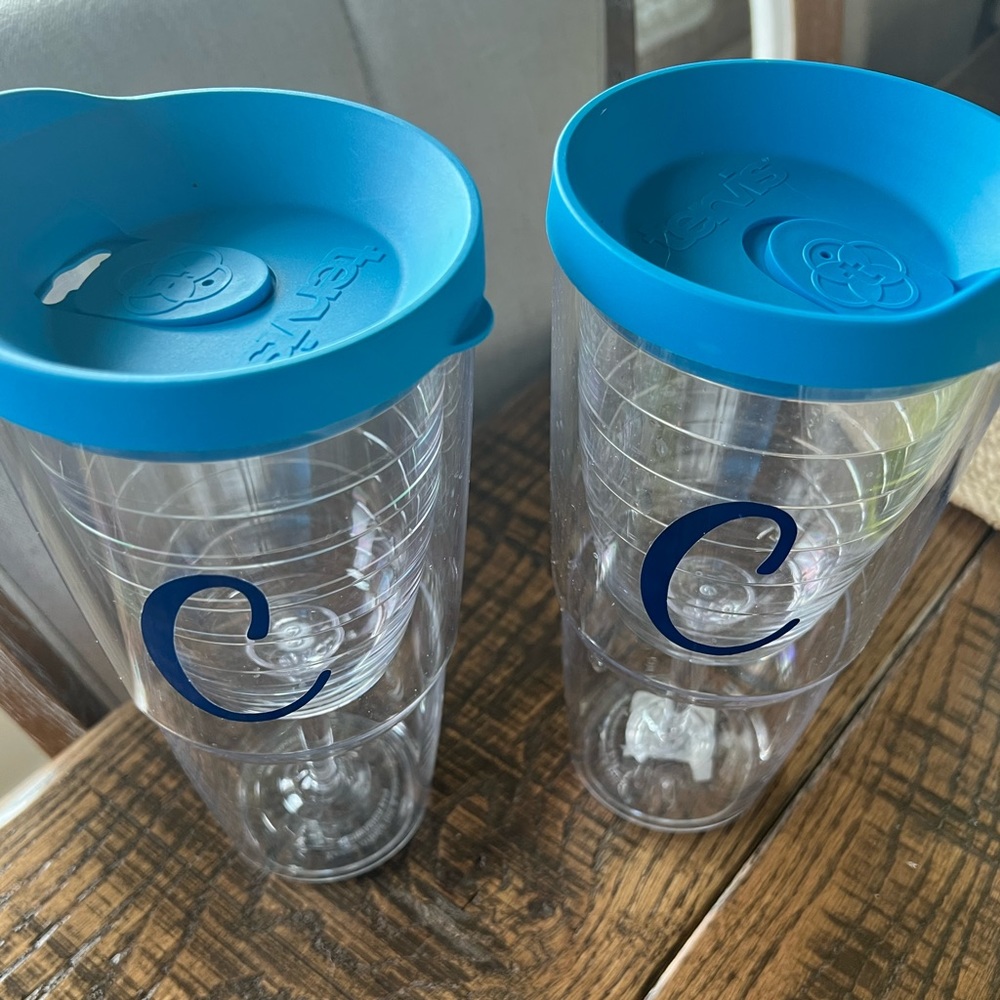 Wine Tumblers - Monogrammed with “C” - Set of 2